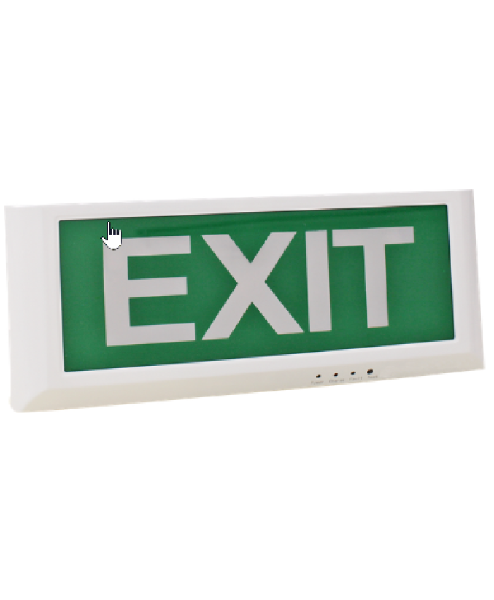 Exit light above door