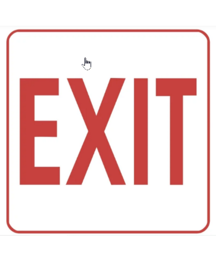 Exit Sign Red ABS Plastic Signage (190mm x 570mm)