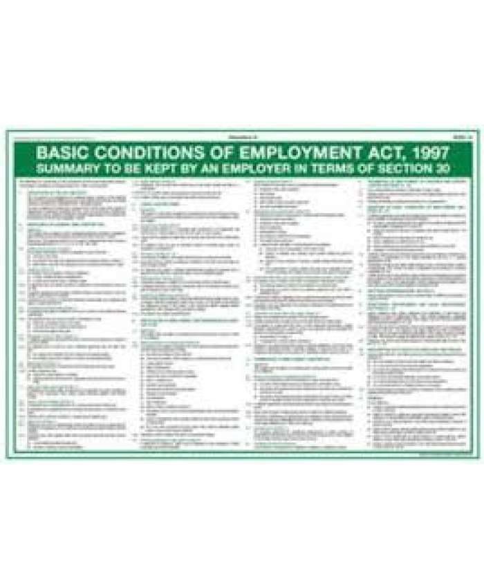 Basic Conditions of Employment Act, No 75 of 1997 Poster